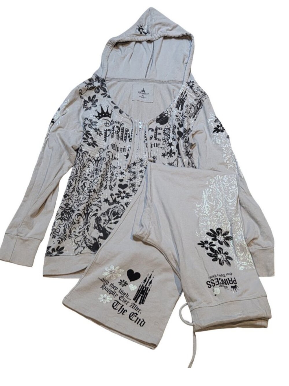 WDW Disney Parks Princess Once Upon A Time Zip Up Hoodie and Jogging Pants XL